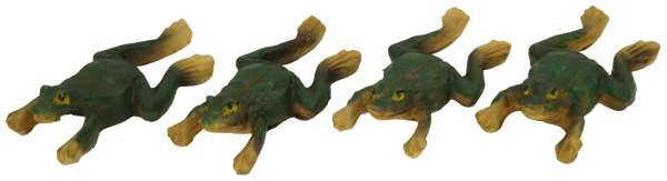 4er Set Goldiges Schwimmtier Frosch klein ca. 2,5 cm - Teichdekoration